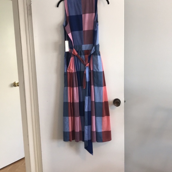 Nordstrom 1901 Size 4 Cotton Dress pink & Blue Plaid NWT - Picture 2 of 12